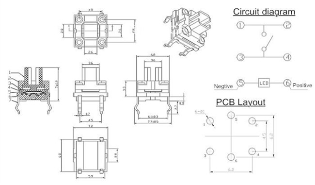 防水带灯轻触开关 防水带灯轻触开关