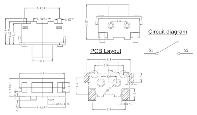 2x4贴片轻触开关