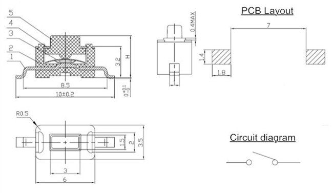 3.5x6贴片轻触开关